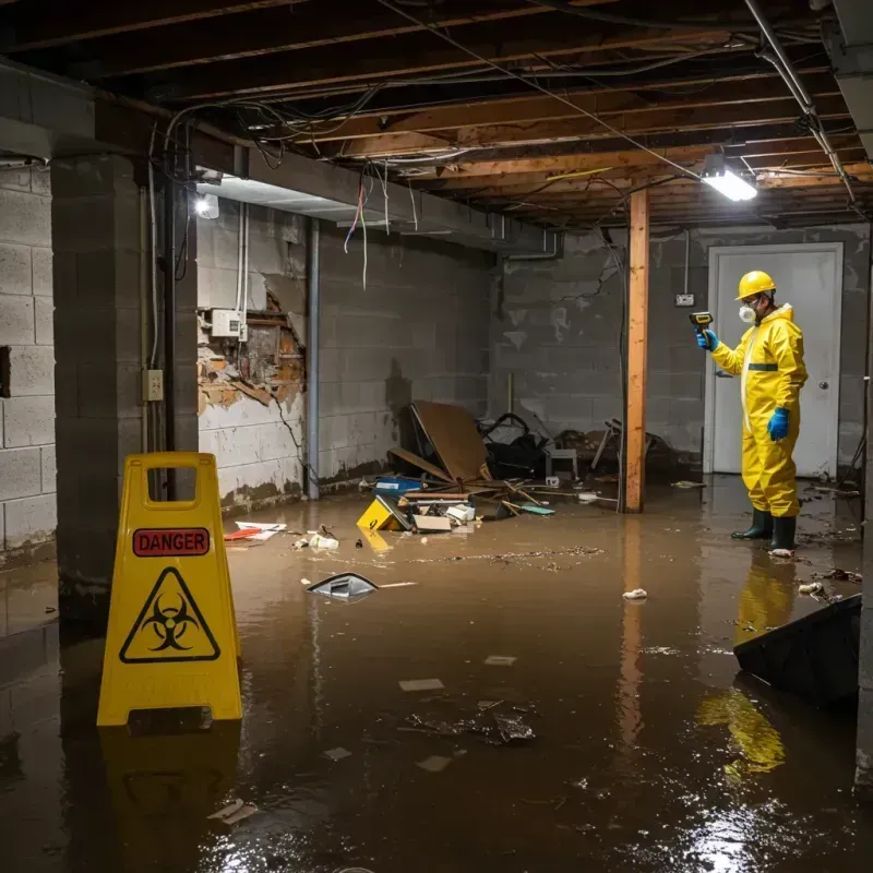 Flooded Basement Electrical Hazard in Pocasset, MA Property